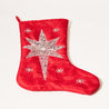 Indian Christmas - Embroided Stocking - Red / Silver