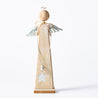 Wood and Silver Christmas - Largel Long Angel on Plinth