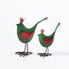 Robin Red Breast  - Large Standing Green Robin W/ Crown