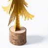Gold Christmas - Small Metal Tree on Log Base