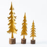 Gold Christmas - Small Metal Tree on Log Base