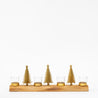 Gold Christmas - Rectangular Three Tree Tealightholder