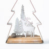 White Christmas - Left Facing Reindeer in Tree Outline