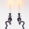 Antique Finish - Set of Two Snake Wall Candlesticks