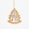 Country Christmas - Large Santa and Tree Hanger in Brown Tree Outline