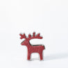 Scratched Christmas - Small Outlined Reindeer - Red