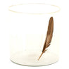 Feathered - Large Smoked Glass Feathered Votive