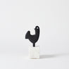 Black and White - Cock Bird on Plinth - Matt Black