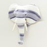 Blue and White Dhurrie - Large Elephant Wall Art