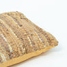 Leather Shreds - Lg.Square Leather Cushion - Gold