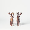 Antique Finish - Set of Two Small Standing Stags