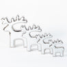 Scratched Christmas - Small Outlined Reindeer - White