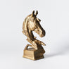 Black and White - Horses Head/Plinth-Antique Brass