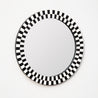 Black and White - Round Mirror - Squares