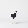 Black and White - Hen Bird on Plinth - Matt Black