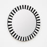 Black and White - Round Mirror - Stripes