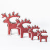 Scratched Christmas - Medium Outlined Reindeer - Red