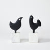 Black and White - Hen Bird on Plinth - Matt Black