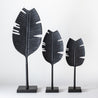 Black and White - Giant Tropical Leaf on Plinth