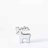 Scratched Christmas - Ex.Small Outlined Reindeer - White