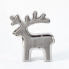Scratched Christmas - Large Outlined Reindeer - Grey