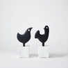 Black and White - Cock Bird on Plinth - Matt Black