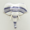 Blue and White Dhurrie - Large Elephant Wall Art