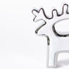 Scratched Christmas - Small Outlined Reindeer - White