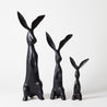 Black and White - Large Standing Rabbit - Matt Black