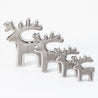 Scratched Christmas - Medium Outlined Reindeer - Grey