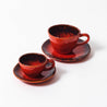 Fire and Water - Espresso Cup and Saucer - Red