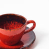 Fire and Water - Tea Cup and Saucer - Red